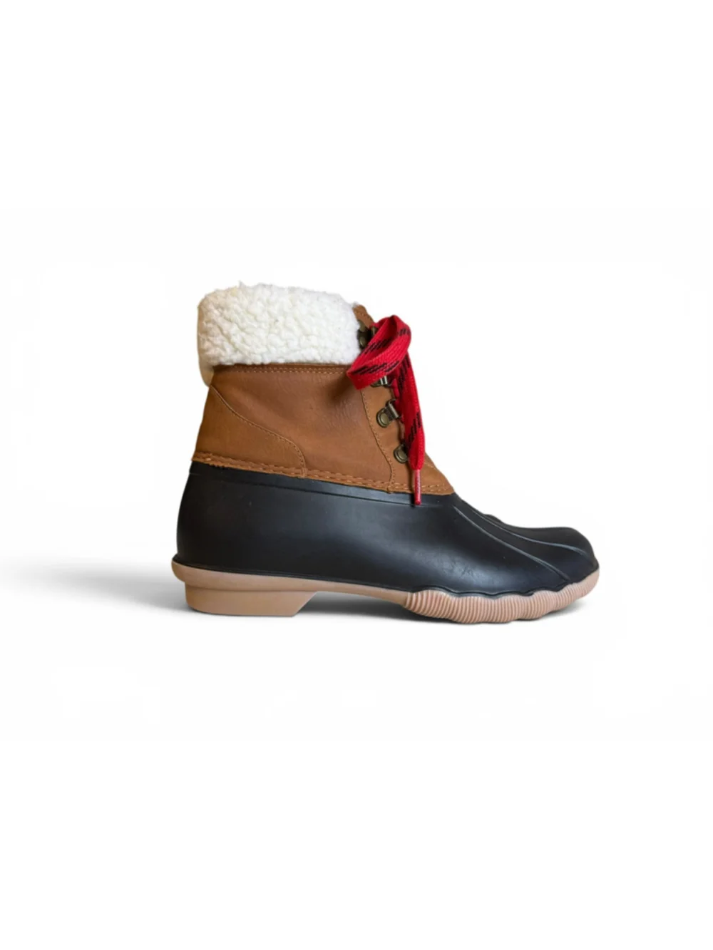 Magellan Outdoors Women’s Duck Boots Faux Fur Waterproof Brown Black Size 9B